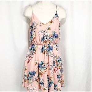 Pink floral spring dress